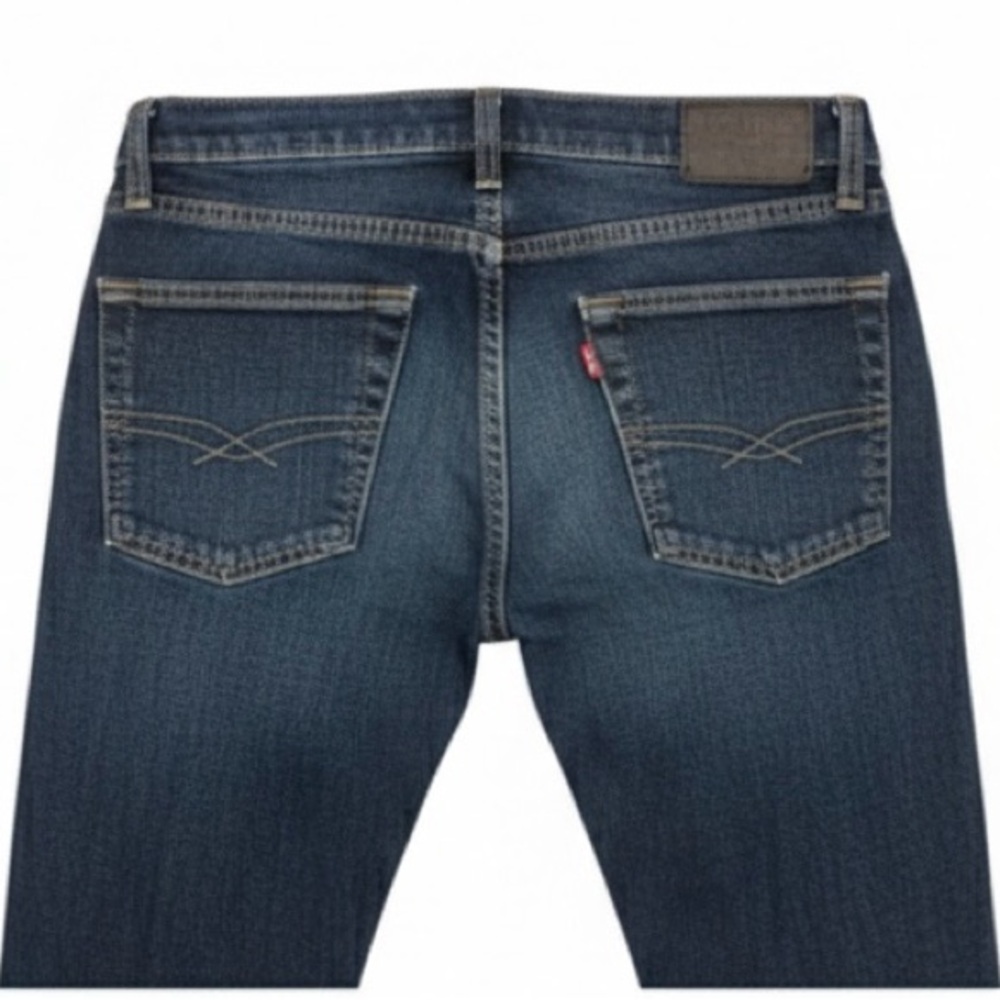 Signature Levi Strauss Straight Fit Jeans - Dark Blue - Boy’s Size 16 - Picture 4 of 10